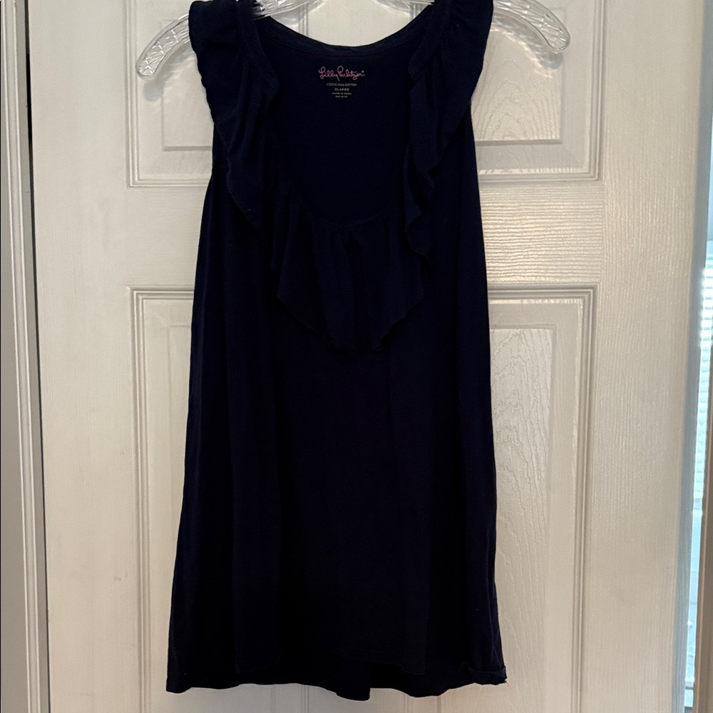 Lilly Pulitzer Navy Ruffle Tank Top